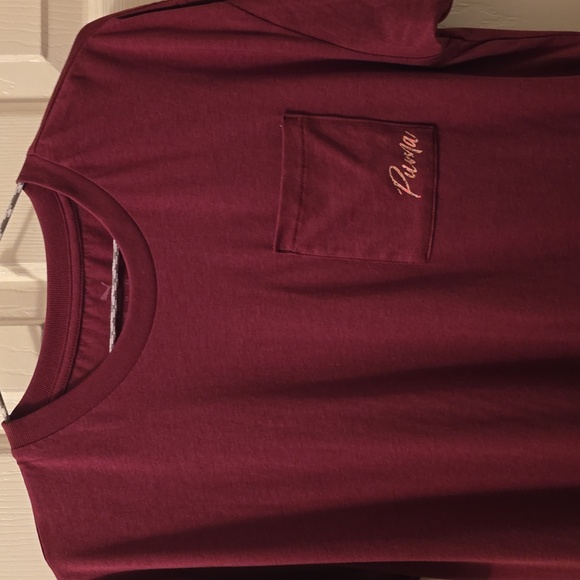 PUMA BRAND SIGNATURE WOMEN'S BURGUNDY SHORT SLEEVE TEE-SHIRT SIZE SMALL - Picture 1 of 14
